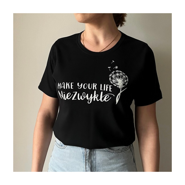 Koszulka Make Your Life NieZwykłe - czarna, damska, rozmiar XL